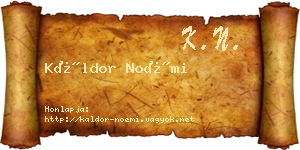 Káldor Noémi névjegykártya