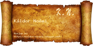 Káldor Noémi névjegykártya