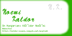 noemi kaldor business card